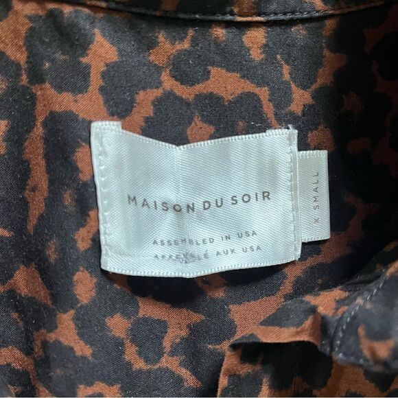 Maison Du Soir Hendricks Leopard PJ Top XS - Picture 2 of 6